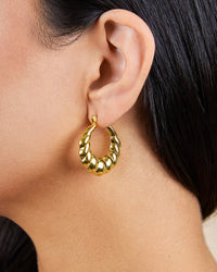 Piper Twisted Polished Hoop Earrings - Sterling Forever