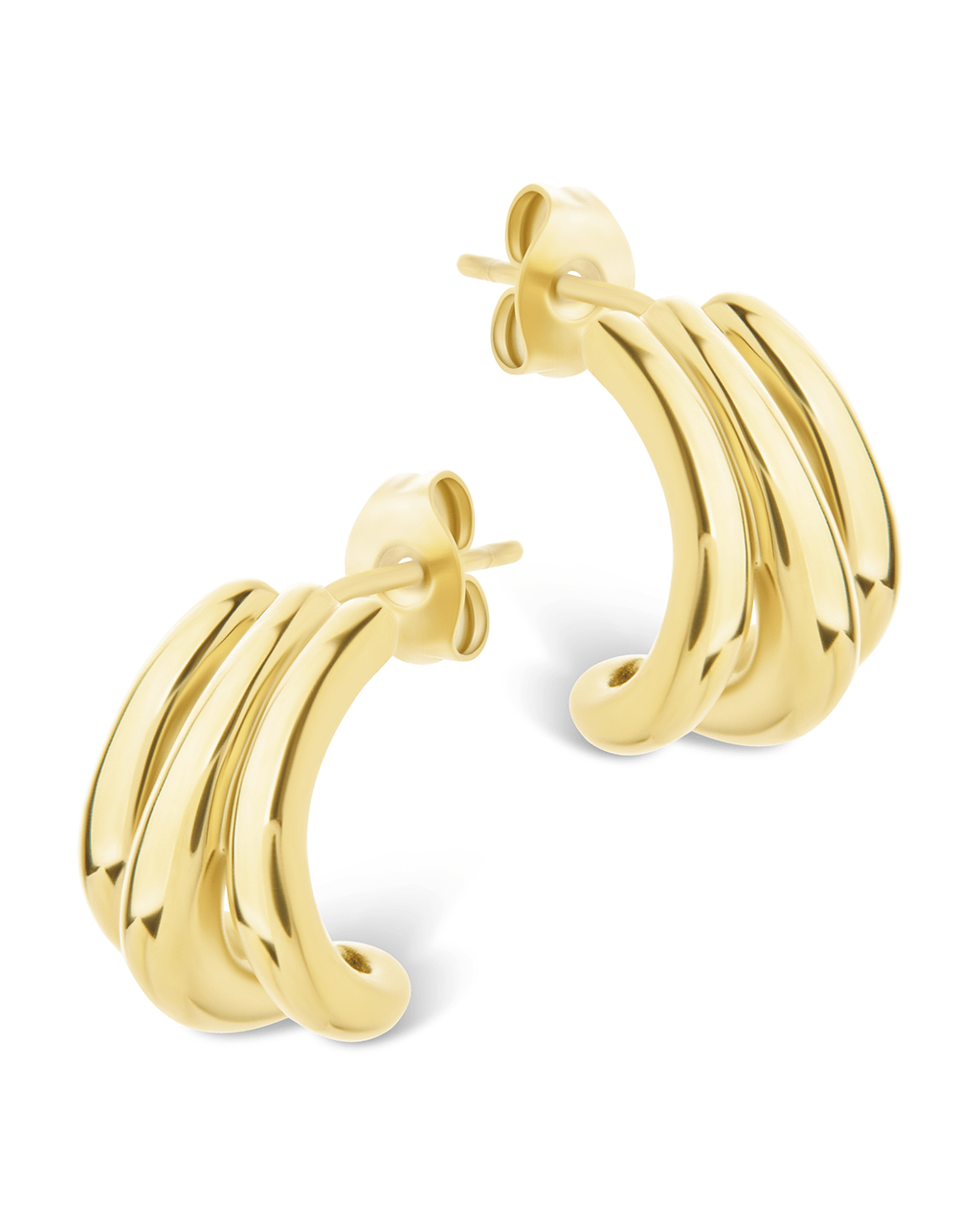 Triple Row Beatrix Statement Hoop - Sterling Forever