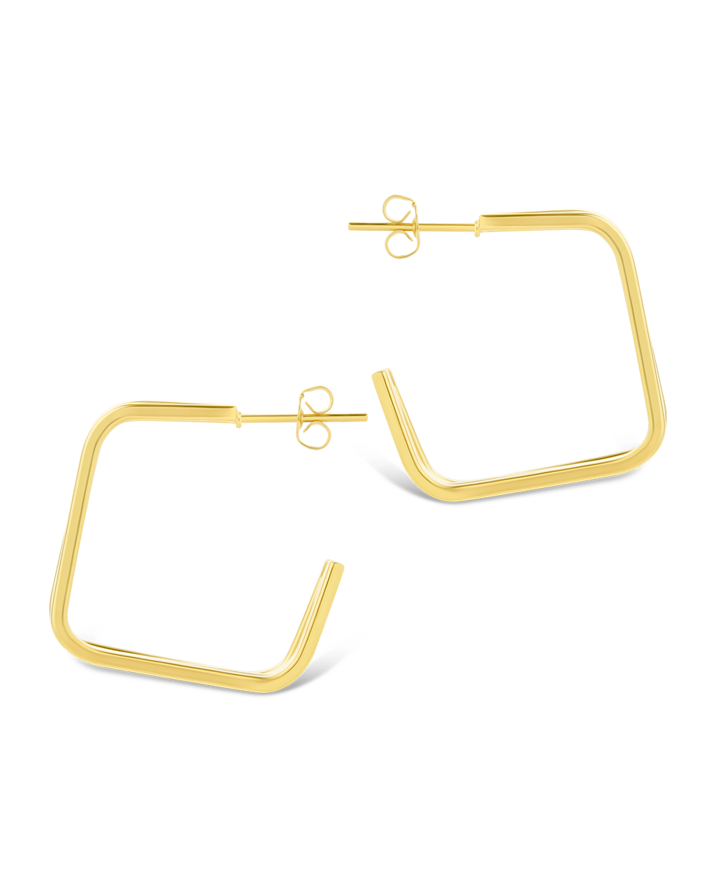 Square Prong Davina Hoop - Sterling Forever