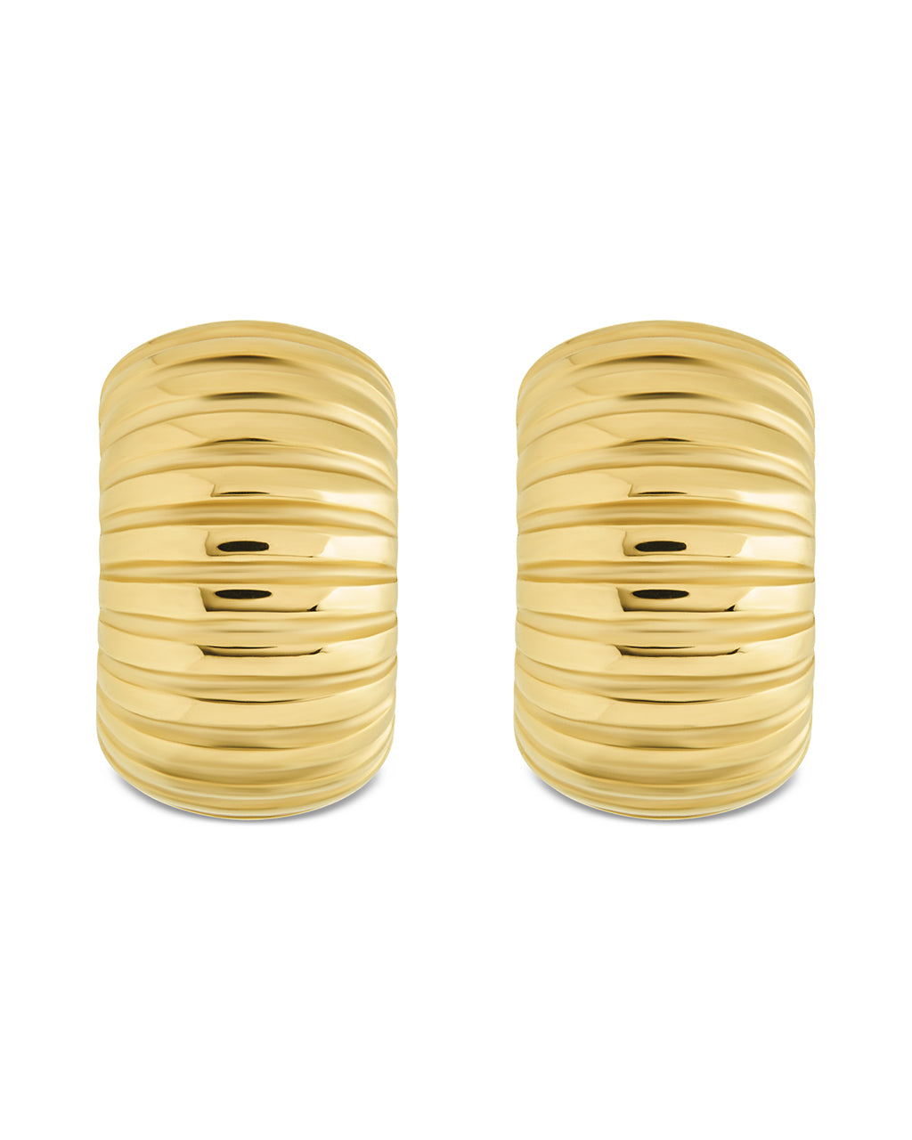 Philippa Ribbed Huggie Hoop Earrings