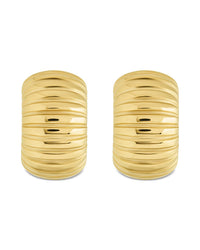 Philippa Ribbed Huggie Hoop Earrings - Sterling Forever