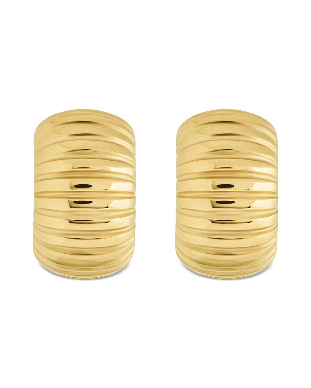 Philippa Ribbed Huggie Hoop Earrings - Sterling Forever