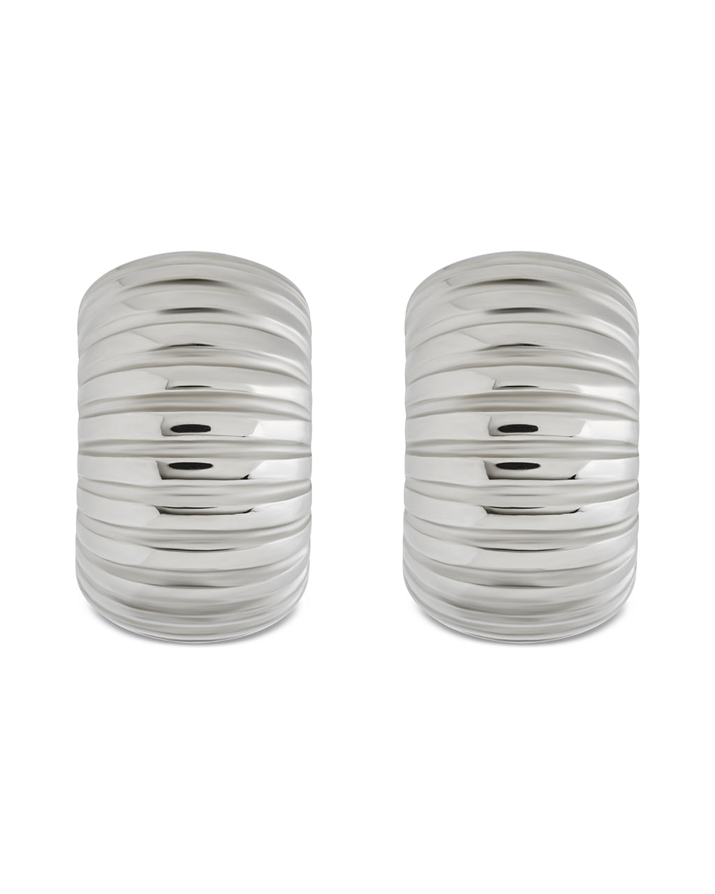 Philippa Ribbed Huggie Hoop Earrings