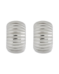 Philippa Ribbed Huggie Hoop Earrings - Sterling Forever