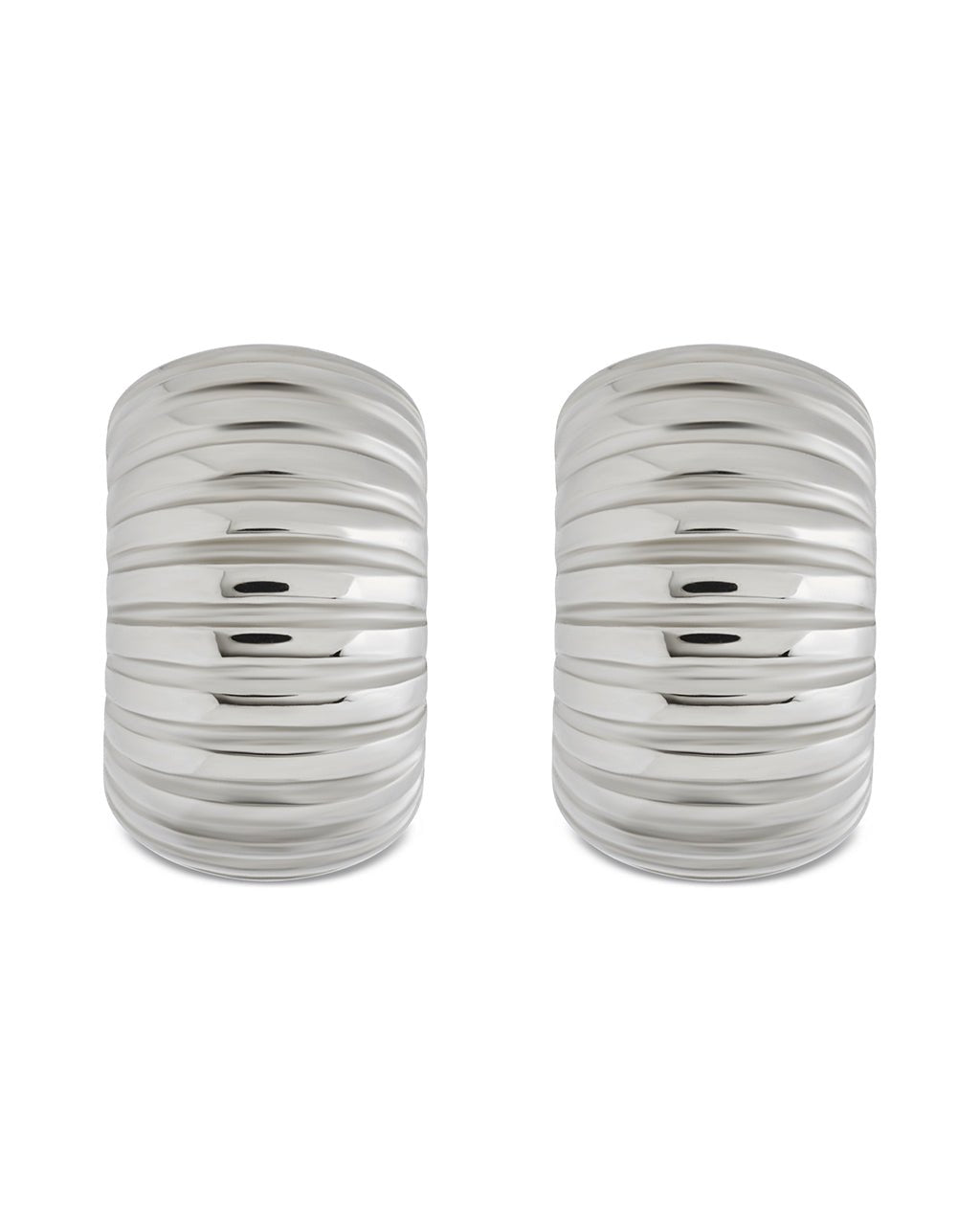 Philippa Ribbed Huggie Hoop Earrings - Sterling Forever