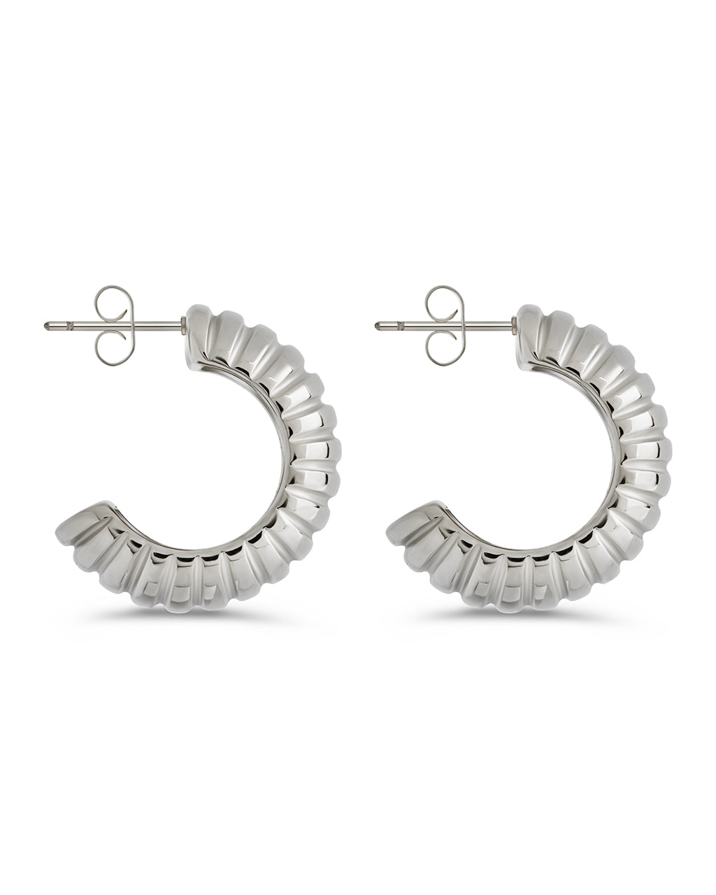 Philippa Ribbed Huggie Hoop Earrings