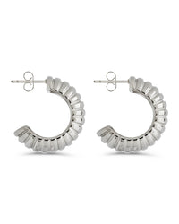 Philippa Ribbed Huggie Hoop Earrings - Sterling Forever