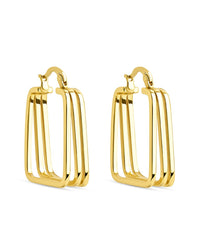 Belinda Textured Square Earrings - Sterling Forever