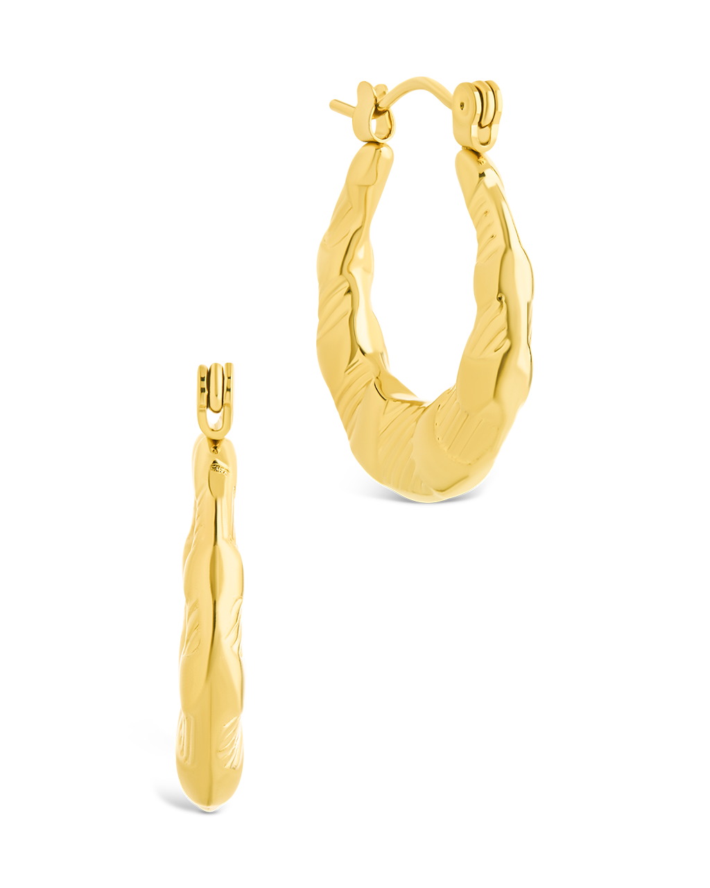 Amaryllis Brushed Hollow Hoop Earrings