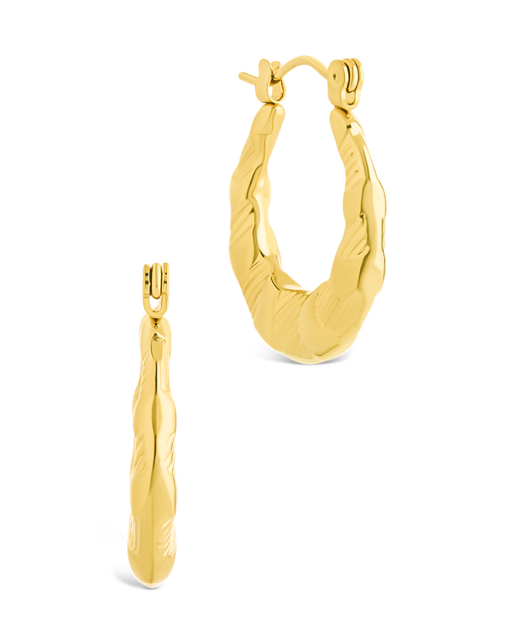Amaryllis Brushed Hollow Hoop Earrings