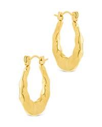 Amaryllis Brushed Hollow Hoop Earrings