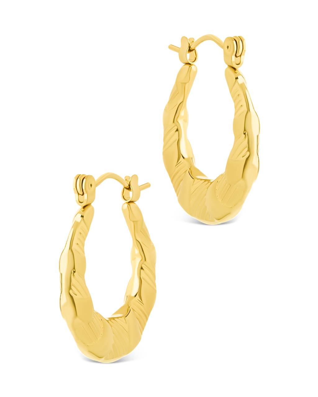 Amaryllis Brushed Hollow Hoop Earrings