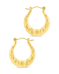 Amaryllis Brushed Hollow Hoop Earrings