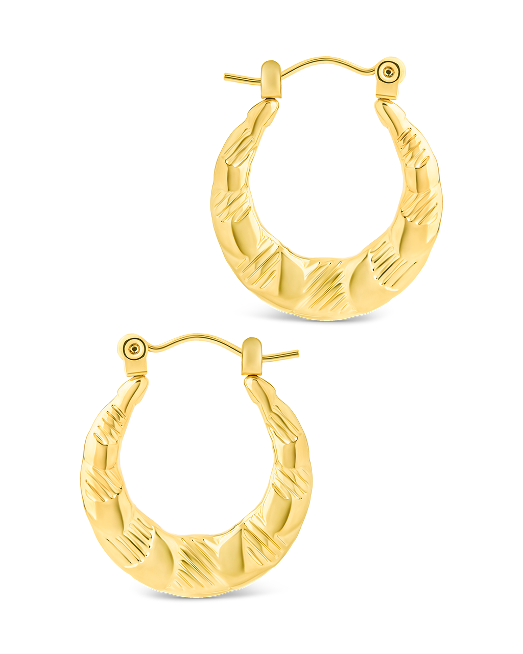 Amaryllis Brushed Hollow Hoop Earrings