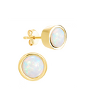 Sterling Silver Helene Opal Bezel Stud Earrings