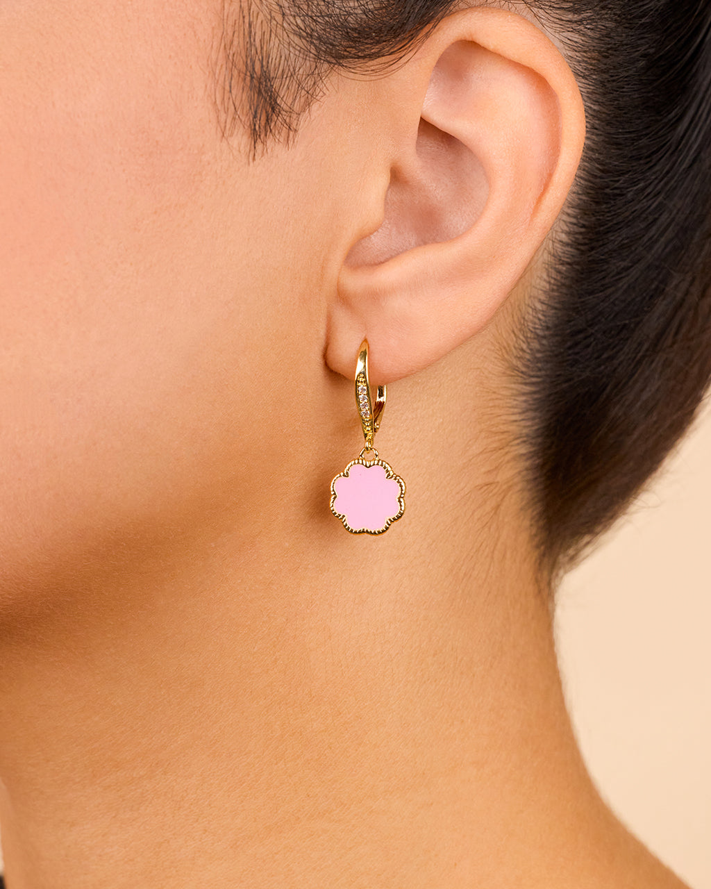 Rose Petal Short Drop Earrings