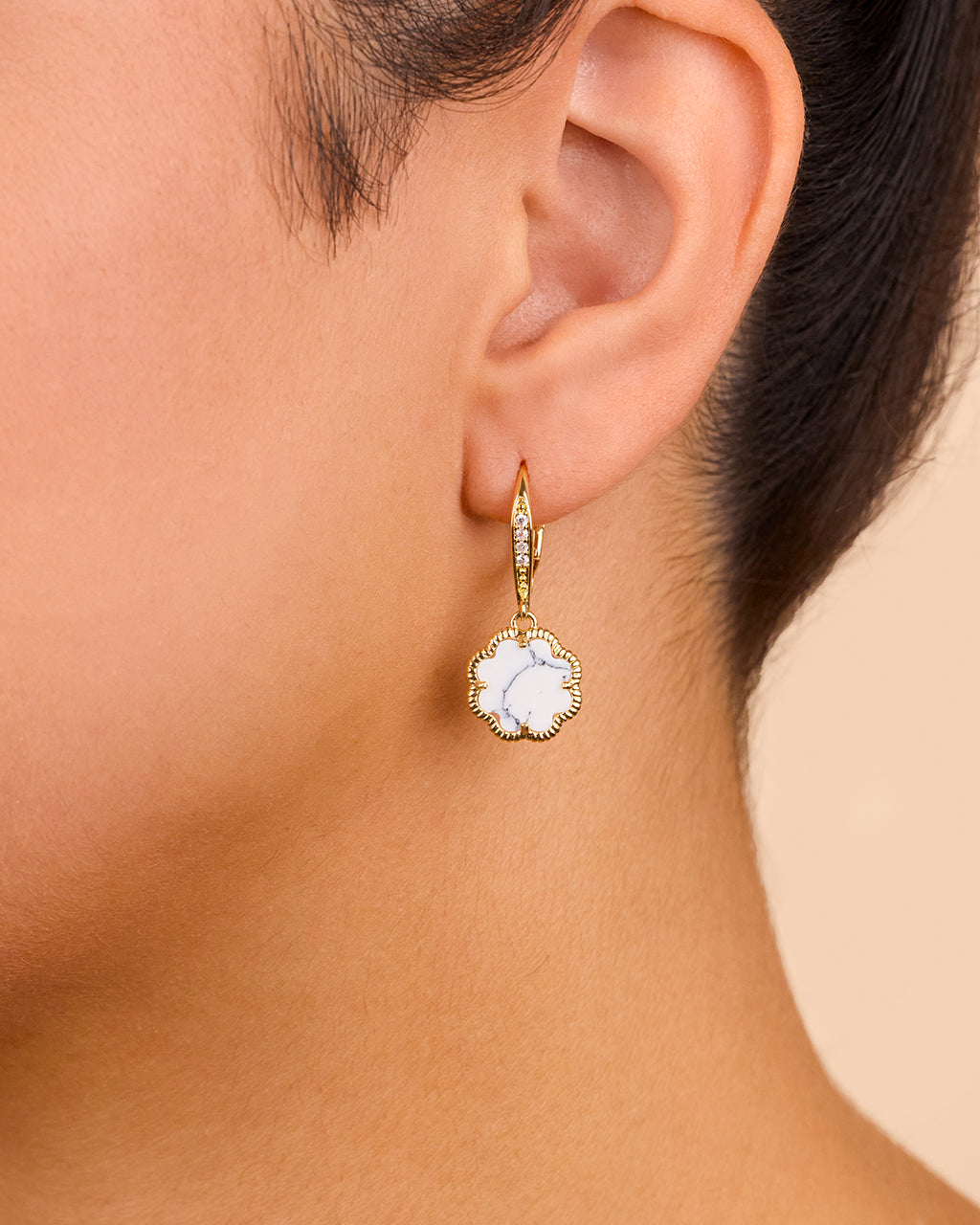 Rose Petal Short Drop Earrings