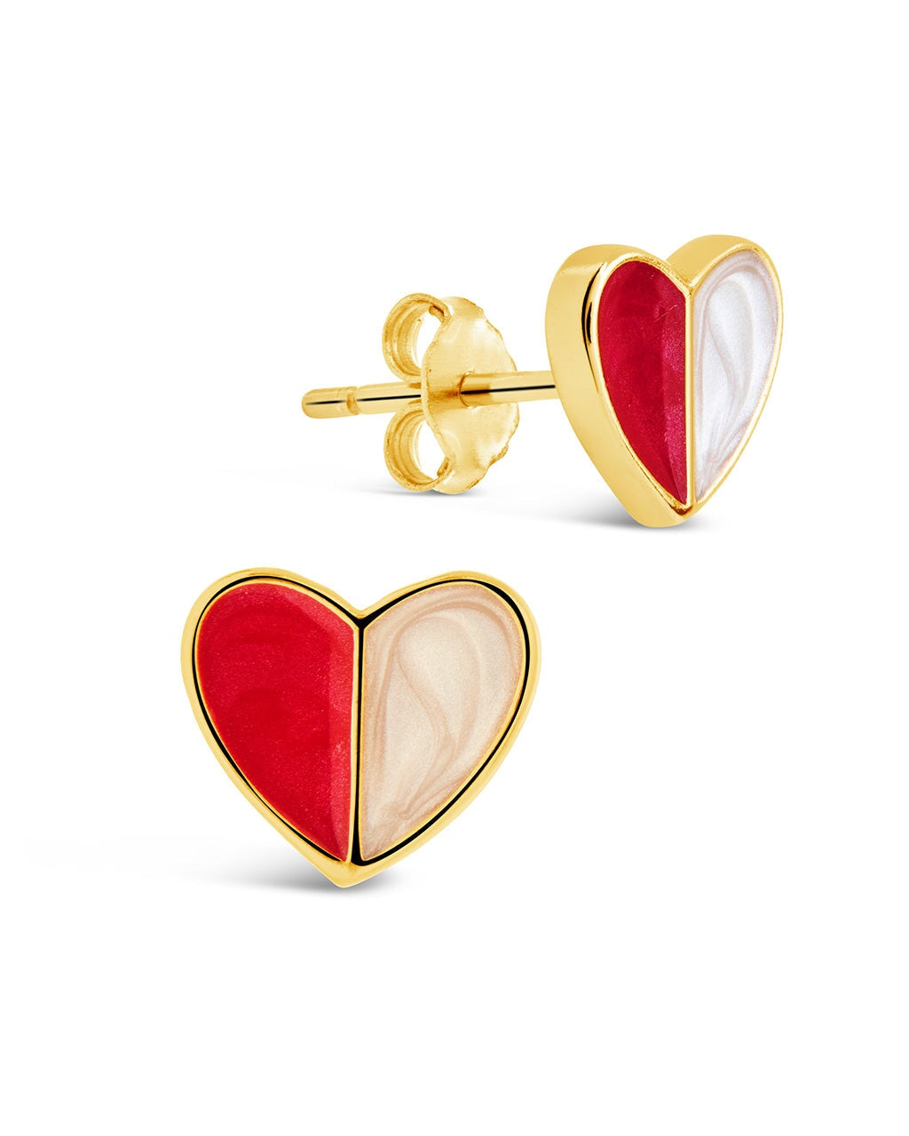Queen of Hearts Studs Earring Sterling Forever Gold 