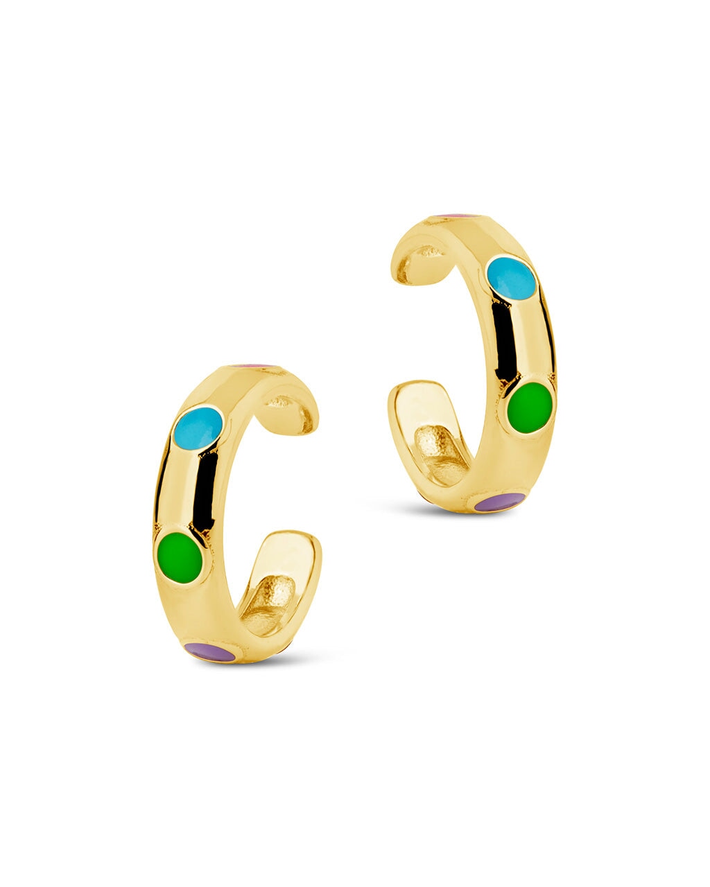 Sterling Silver Truvy Enamel Ear Cuff Set of 2 Earring Sterling Forever 
