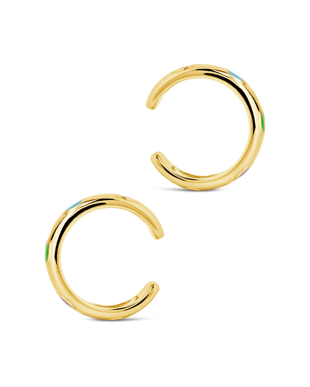 Sterling Silver Truvy Enamel Ear Cuff Set of 2 Earring Sterling Forever 