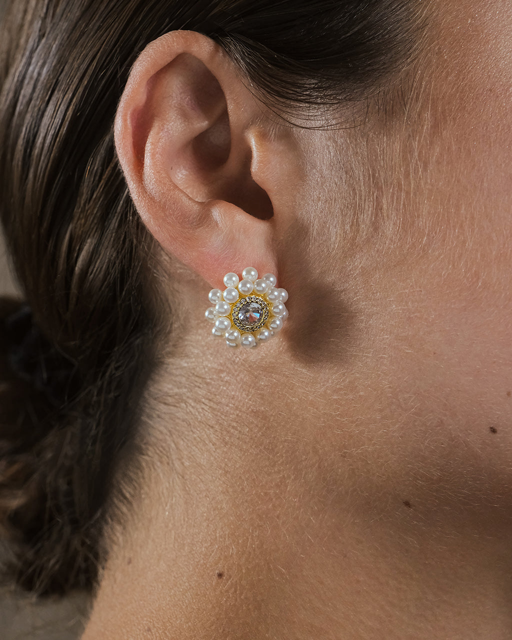 Betty CZ & Pearl Stud Earrings