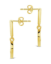 Valeria CZ & Moonstone Crescent Drop Stud Earrings - Sterling Forever