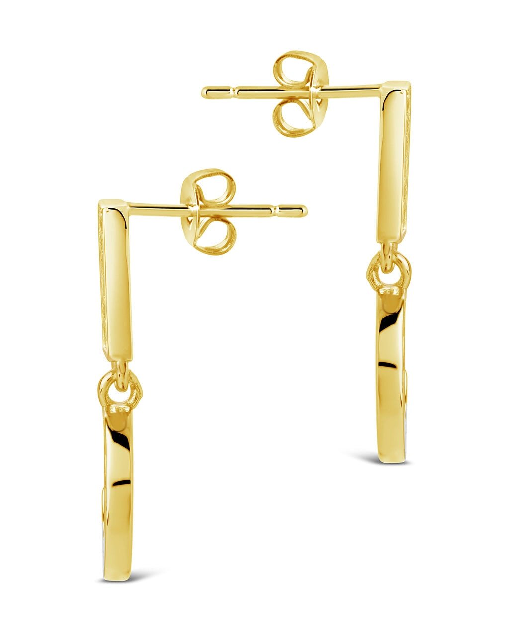 Valeria CZ & Moonstone Crescent Drop Stud Earrings - Sterling Forever