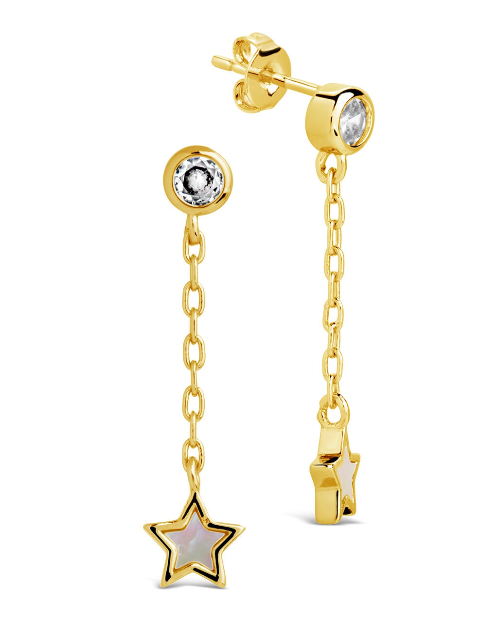 Deja Drop Studs Earring Sterling Forever Gold 