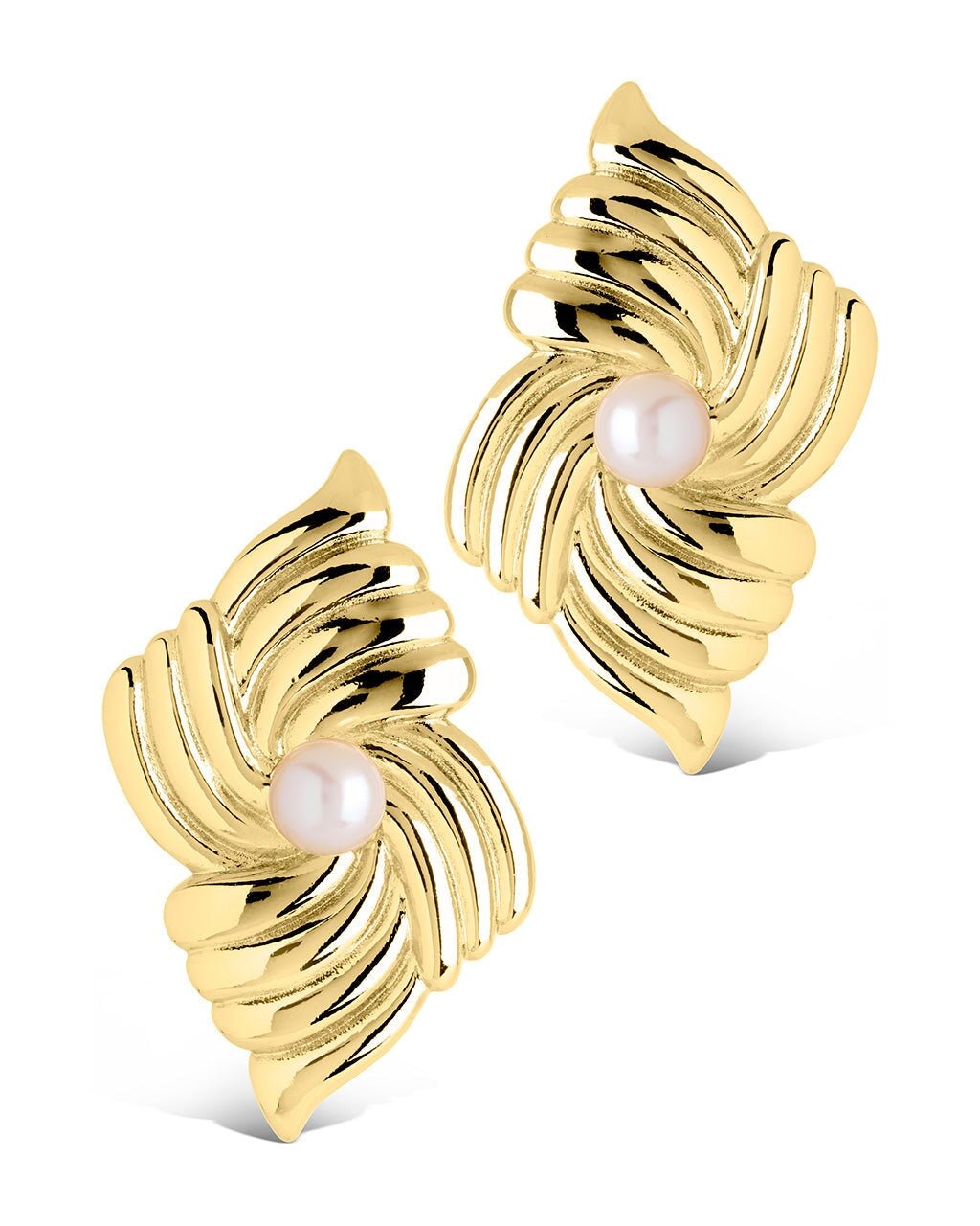 Fantaise Pearl Statement Stud Earrings - Sterling Forever