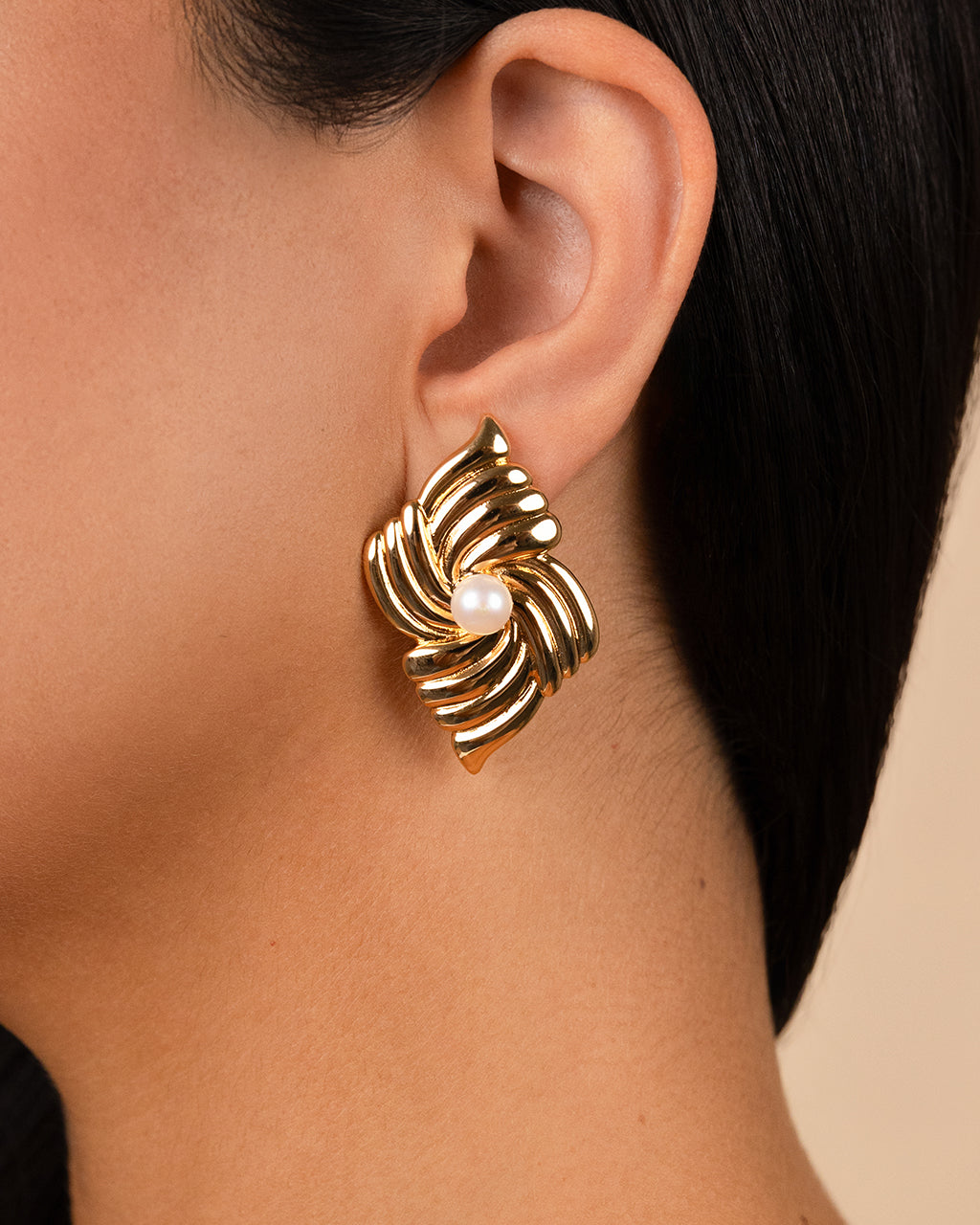 Fantaise Pearl Statement Stud Earrings