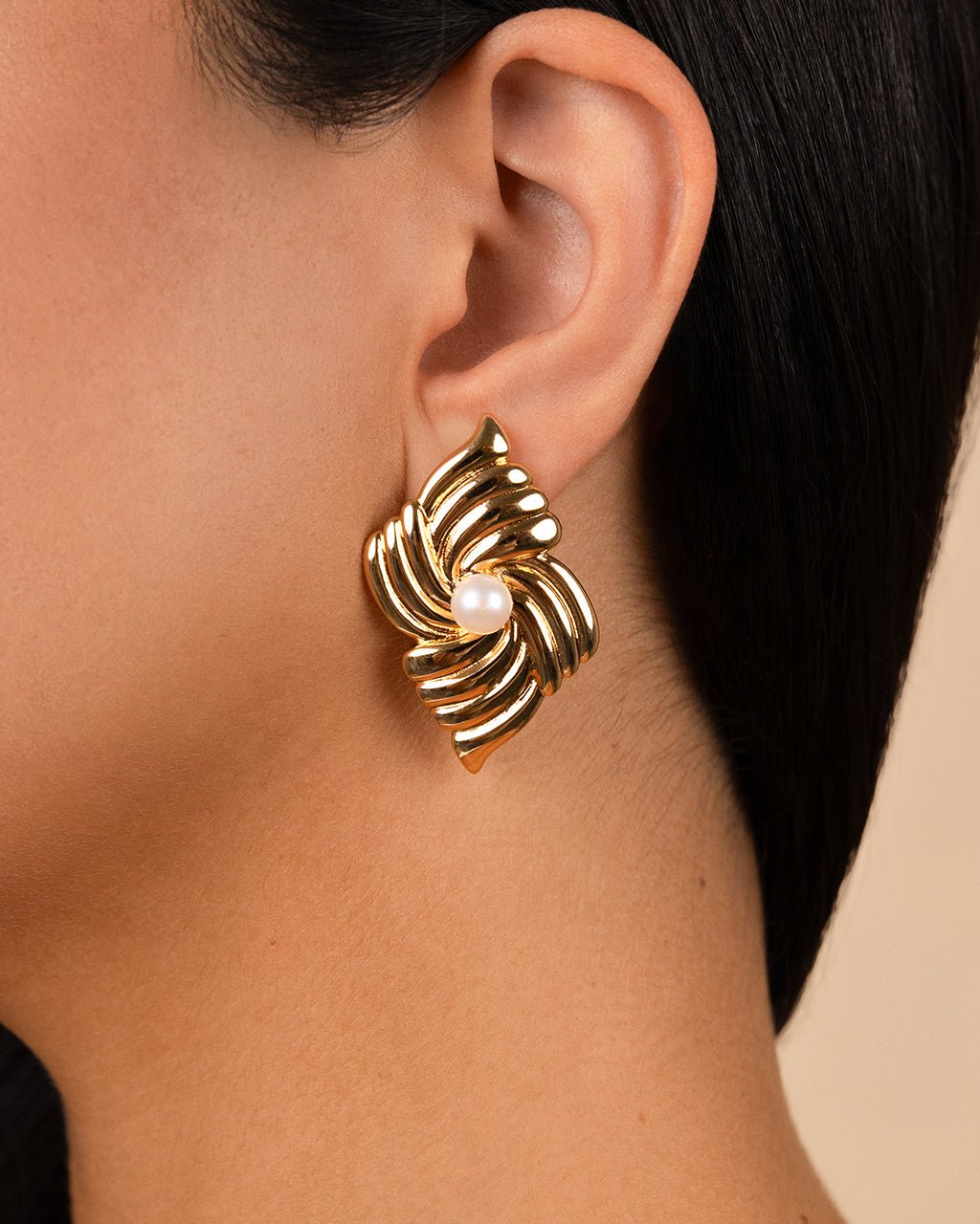 Fantaise Pearl Statement Stud Earrings - Sterling Forever