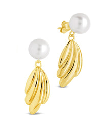 Chérie Pearl Shell Drop Stud Earrings - Sterling Forever