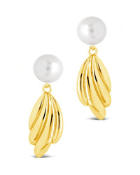 Chérie Pearl Shell Drop Stud Earrings - Sterling Forever