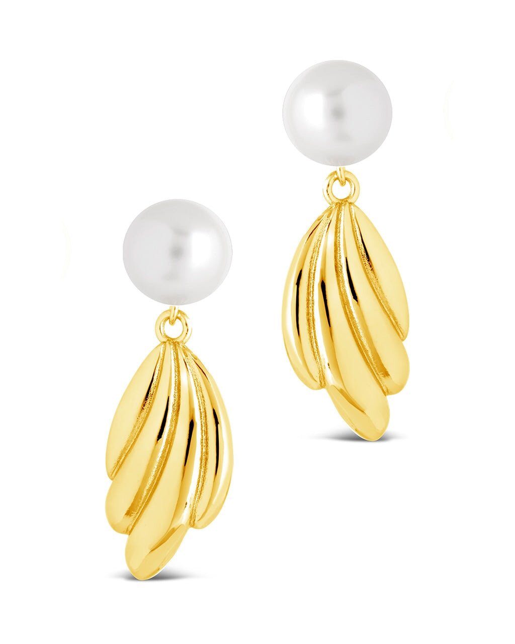 Chérie Pearl Shell Drop Stud Earrings - Sterling Forever