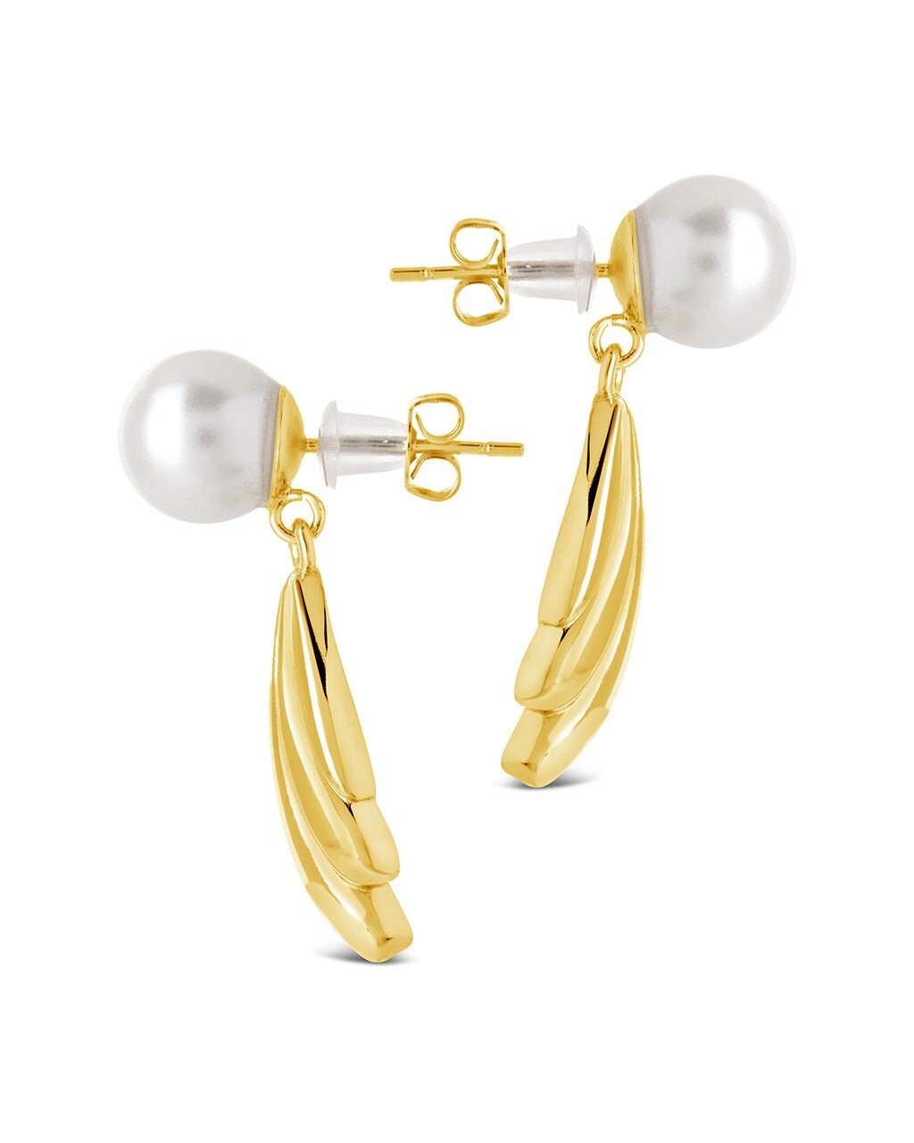 Chérie Pearl Shell Drop Stud Earrings - Sterling Forever