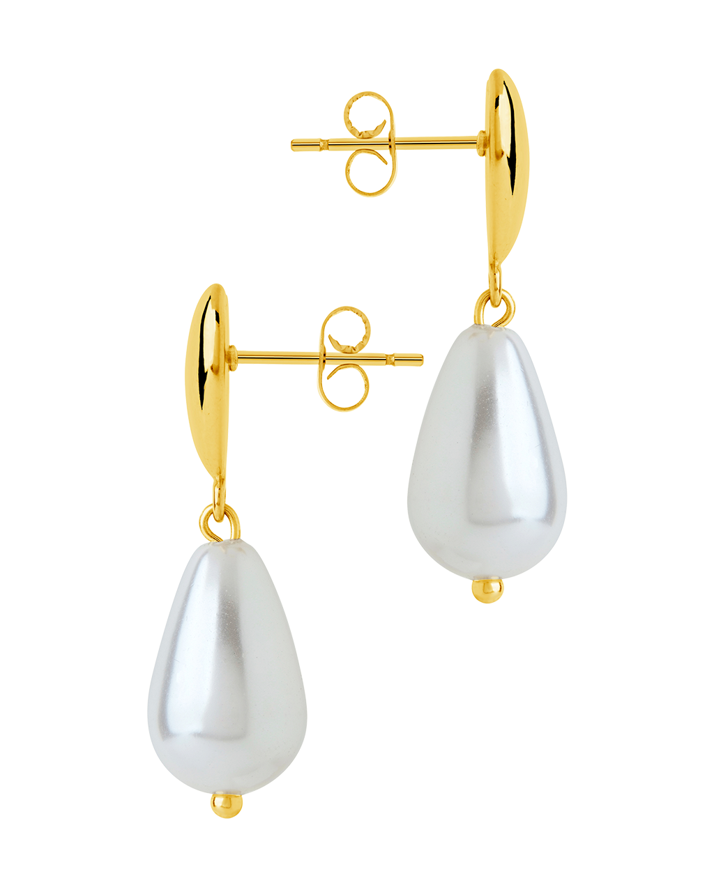 Josephine CZ Heart & Pearl Drop Earrings