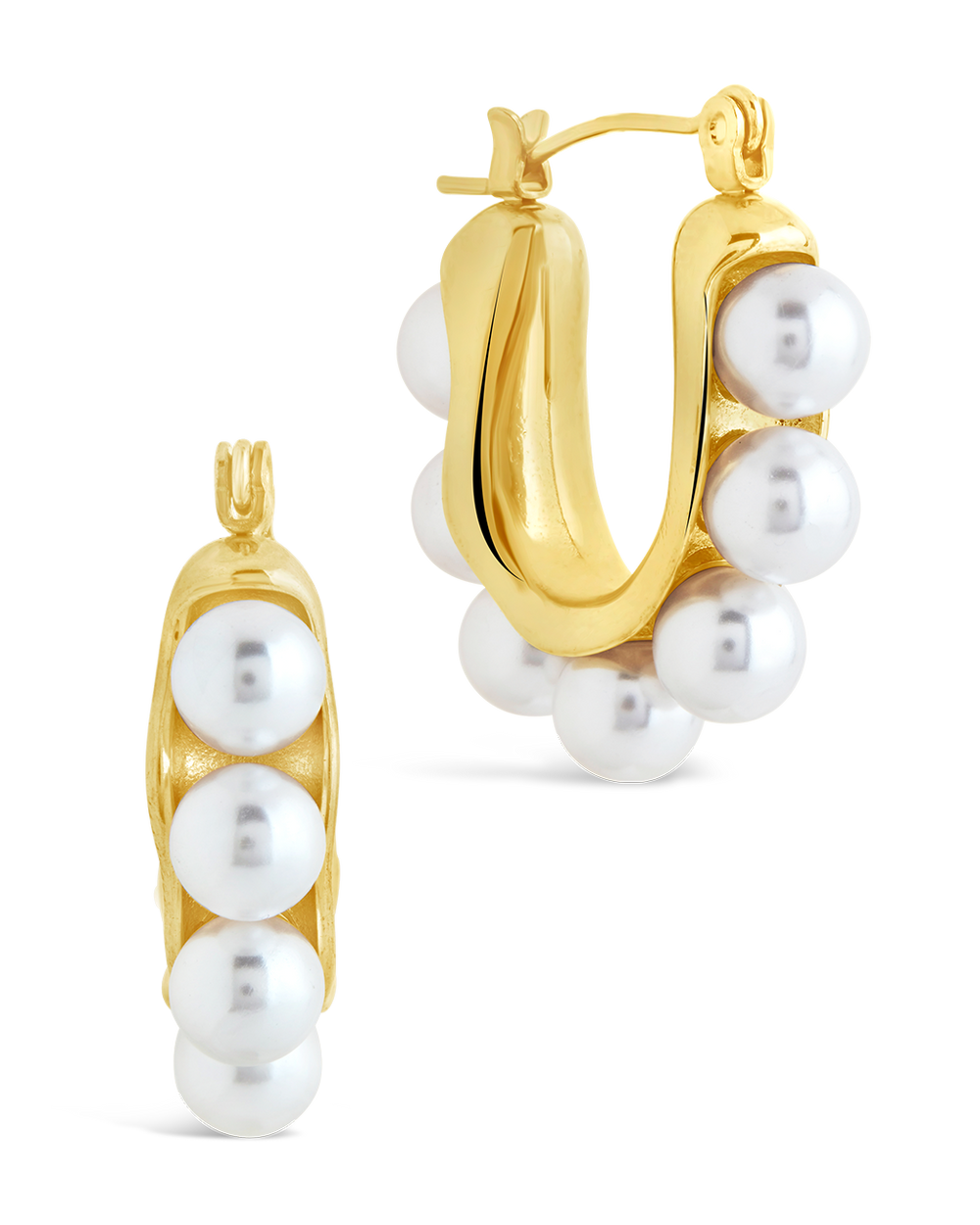 River Chunky Pearl Hoop Earrings