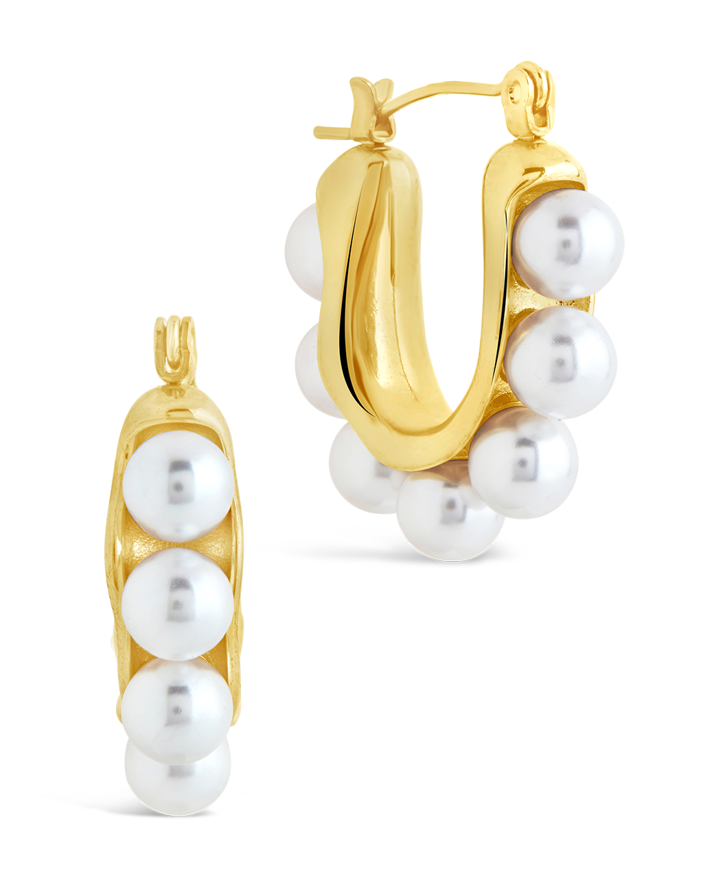 River Chunky Pearl Hoop Earrings