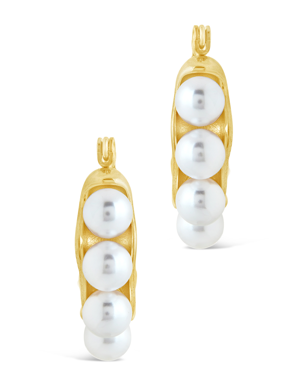 River Chunky Pearl Hoop Earrings