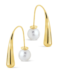 Heidi Pearl Threader Earrings - Sterling Forever