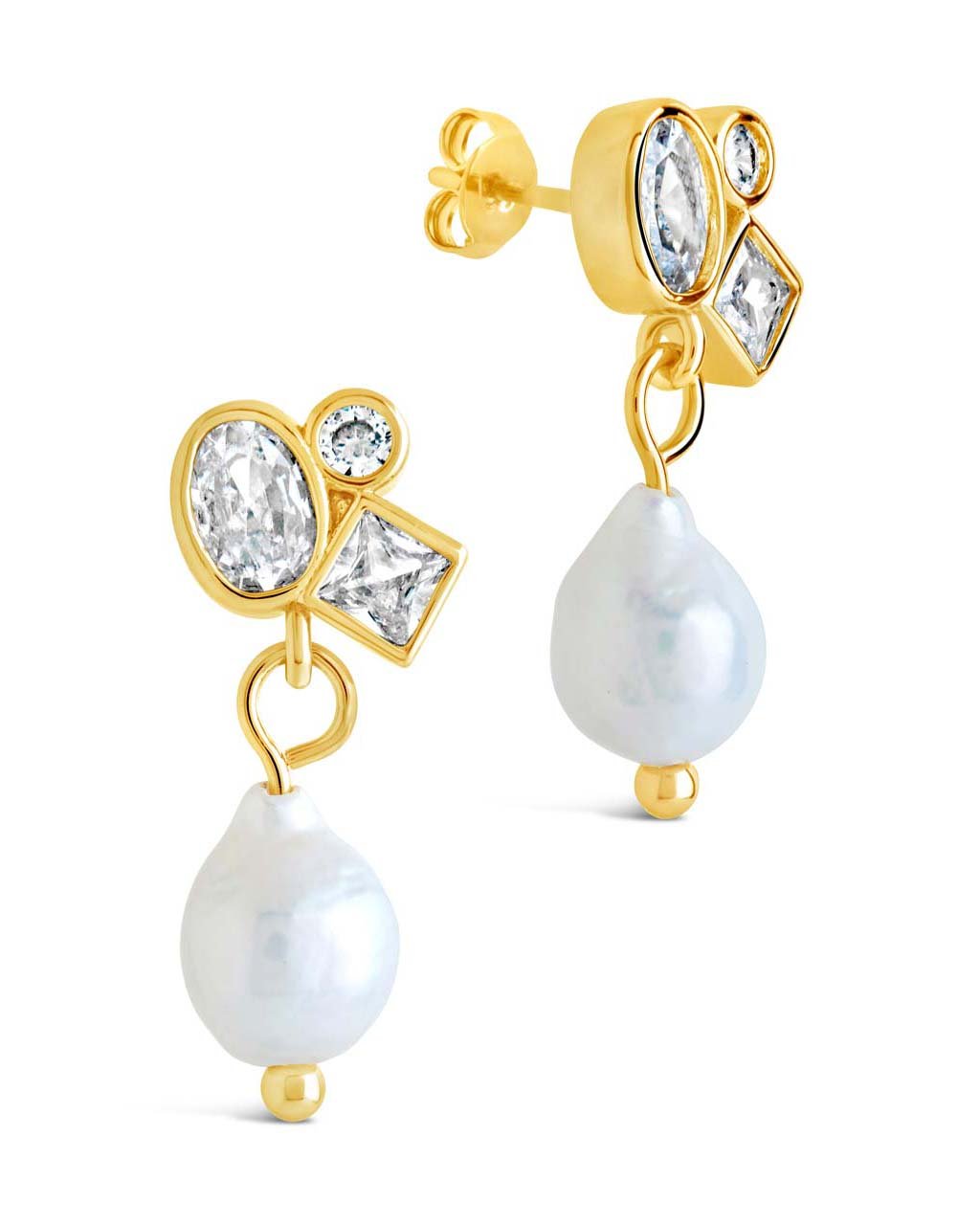 Penny CZ & Pearl Cluster Studs - Sterling Forever