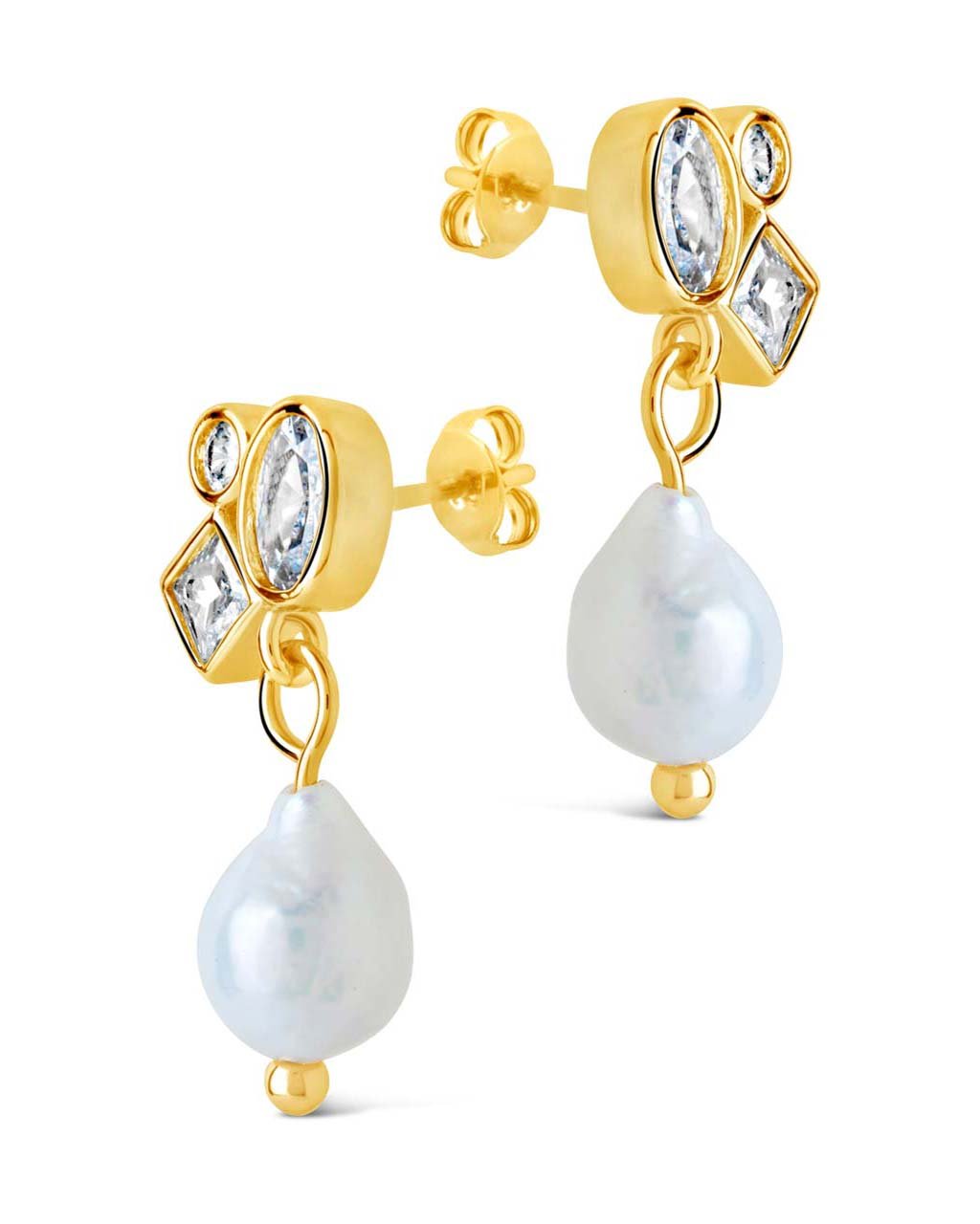 Penny CZ & Pearl Cluster Studs - Sterling Forever