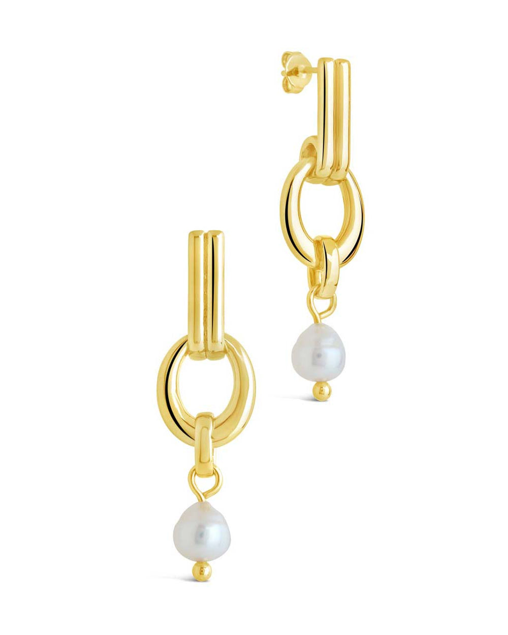 Giselle Pearl Door Knocker Stud Earrings