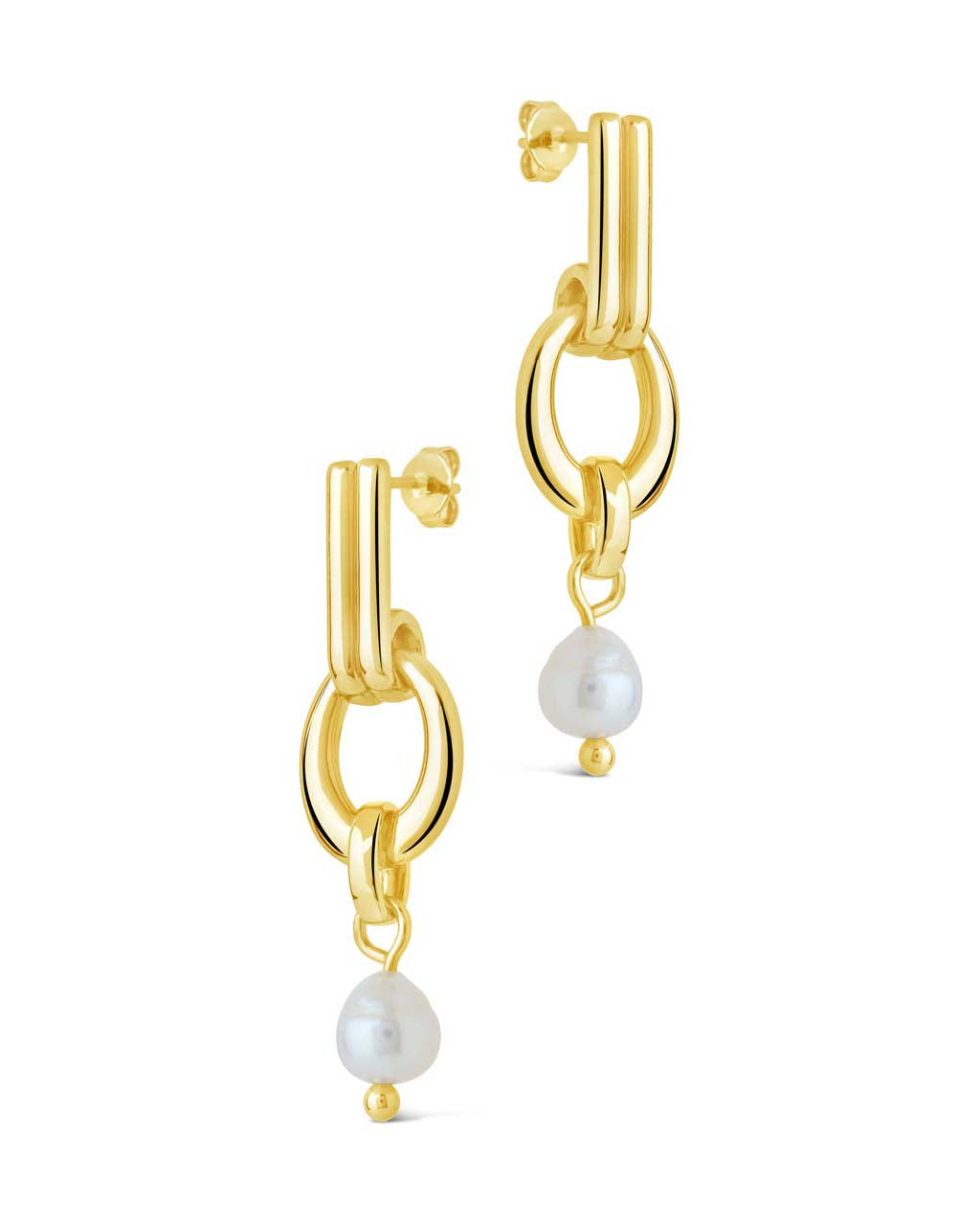 Giselle Pearl Door Knocker Stud Earrings