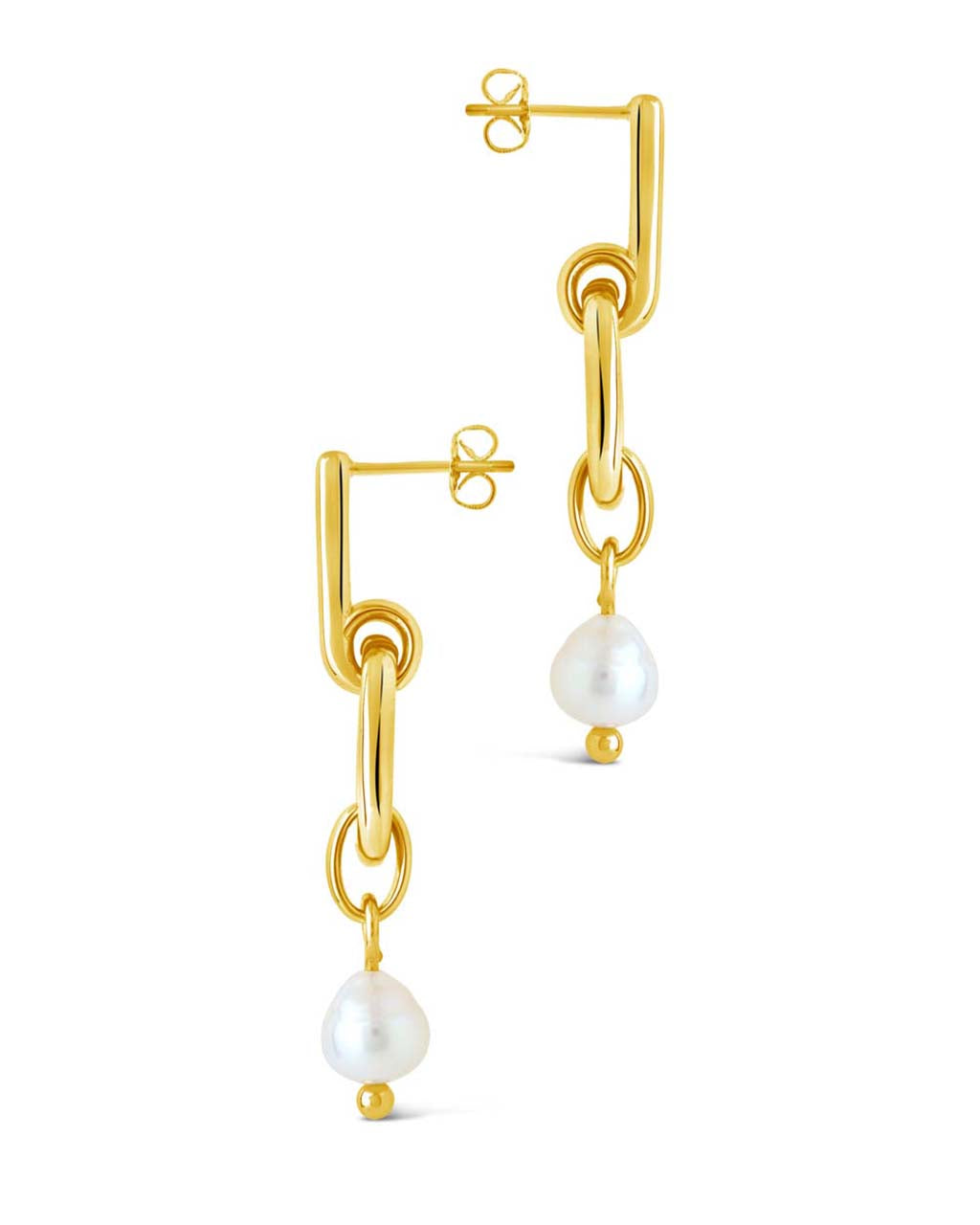 Giselle Pearl Door Knocker Stud Earrings