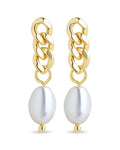 Hana Chain Drop Pearl Earrings - Sterling Forever