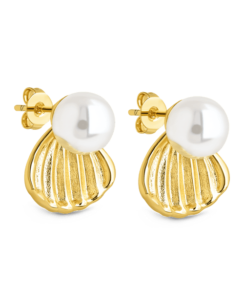 Alice Pearl & Shell Stud Earrings - Sterling Forever