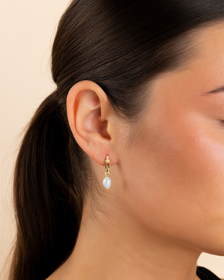 Cecelia Linked Pearl Drop Earrings