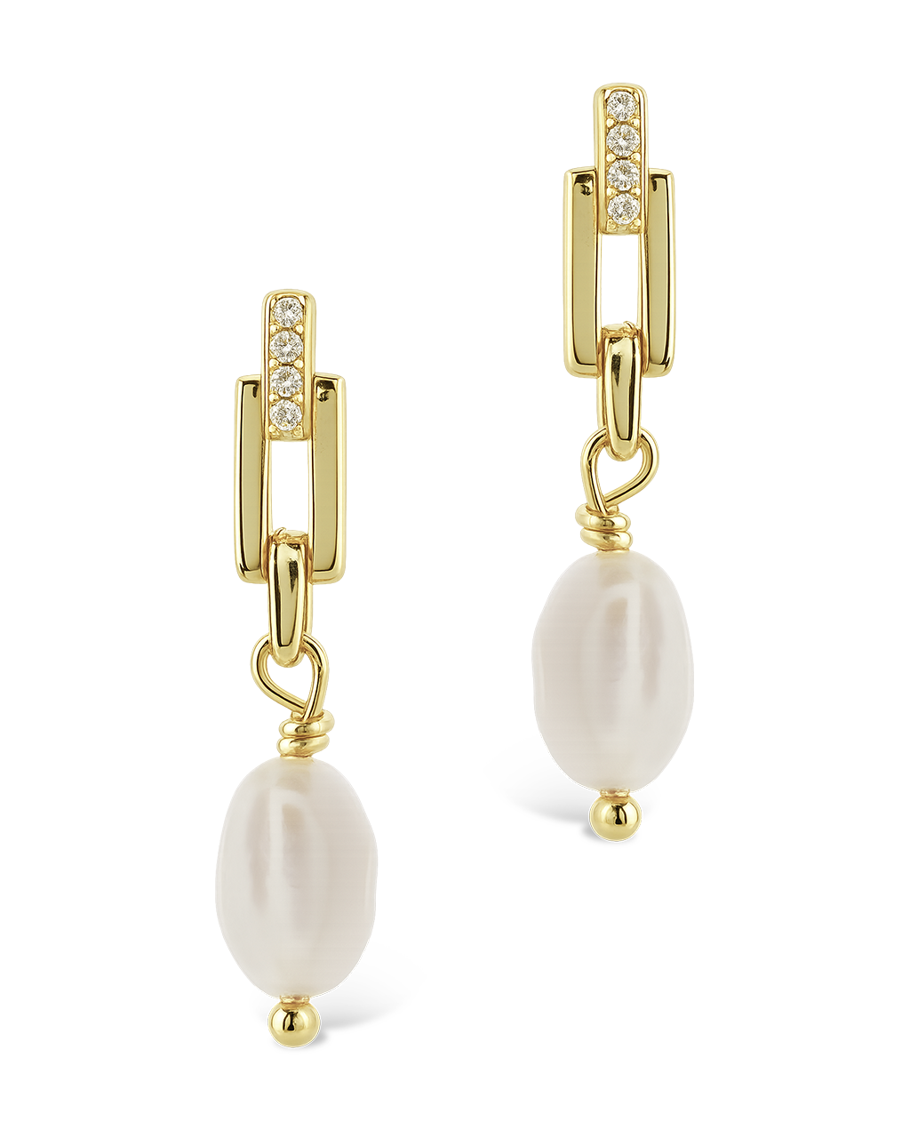 Cecelia Linked Pearl Drop Earrings
