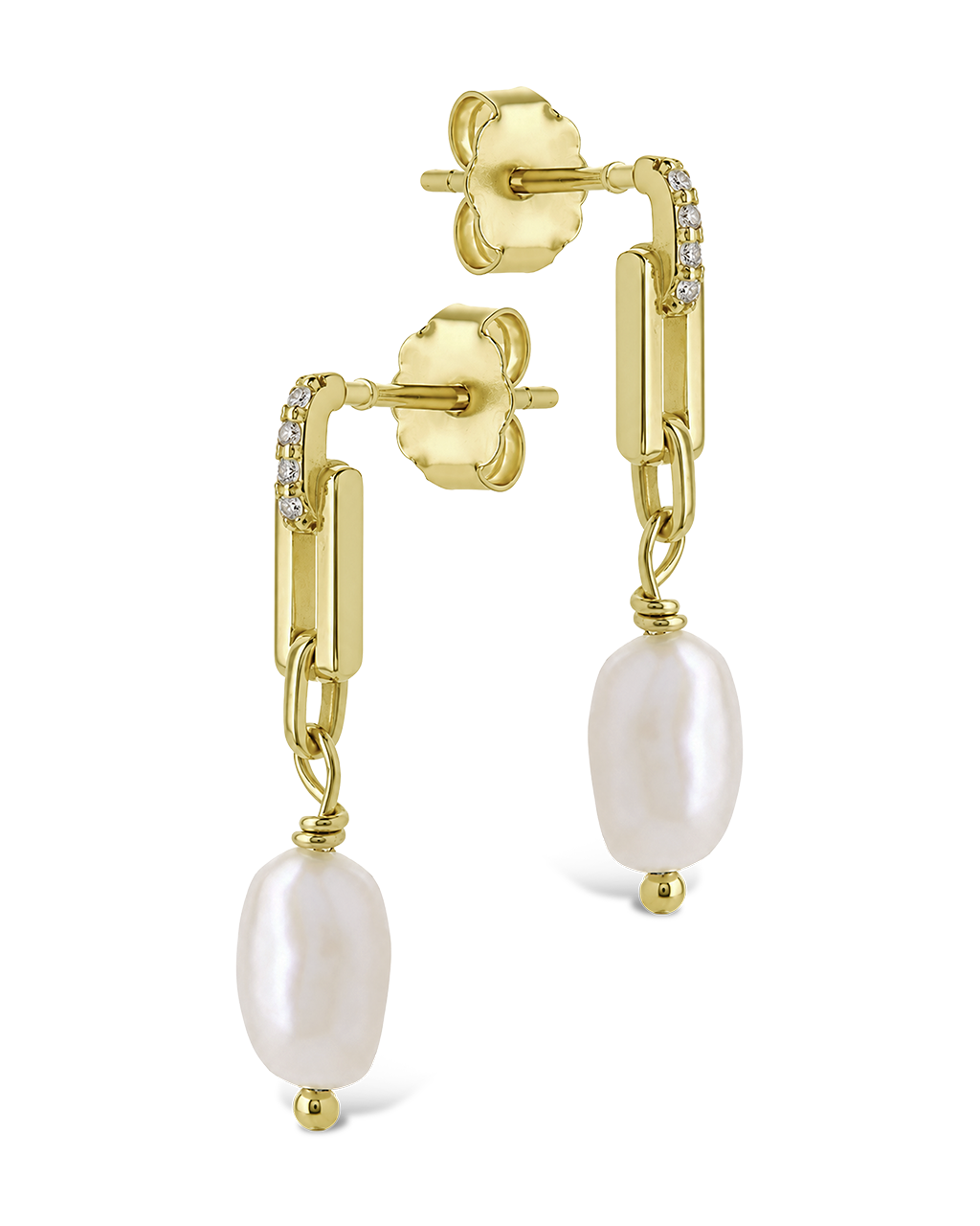 Cecelia Linked Pearl Drop Earrings